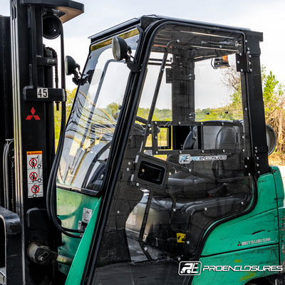 Mitsubishi forklift cab enclosure windows open