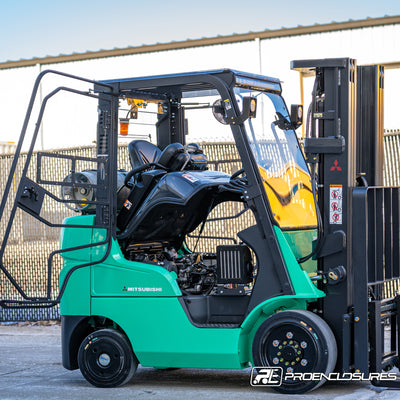 Mitsubishi Forklift Cab Enclosure Rear Windshield Seat lifted